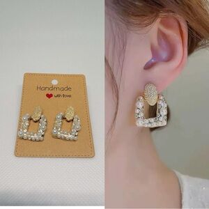 NEW women’s Geometric Drop Earrings, 925 Sterling Silver